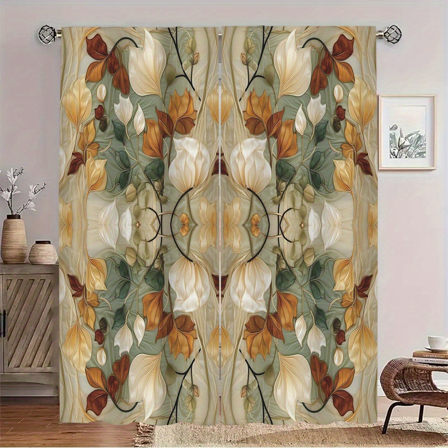 

2pcs Set Pattern Curtains - , -blocking For &