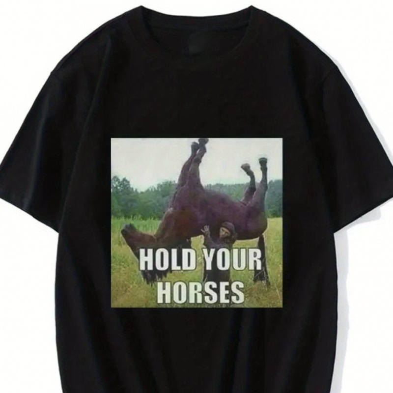 

Hold , Funny T-shirts, Men's Clothing, Fashion T-shirts, Casual Cotton Short Sleeves