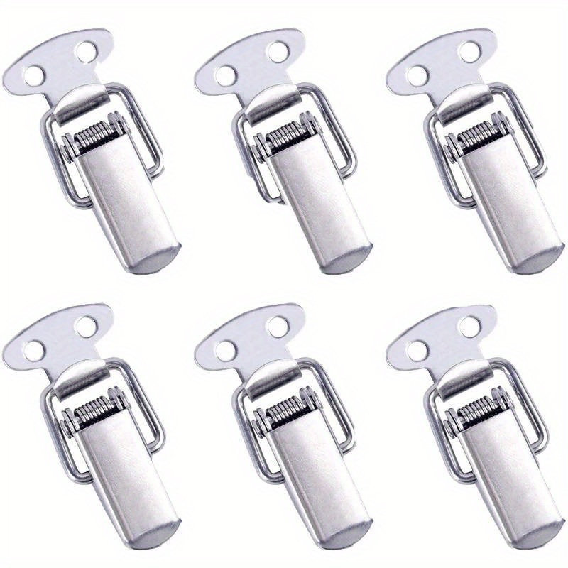 E-shop 6er-Set Edelstahl-Klappverschlüsse - Federbelastete Klemmklemmen für Schachteln, Fälle & Kisten - Robuster Schnappschloss-Mechanismus mit