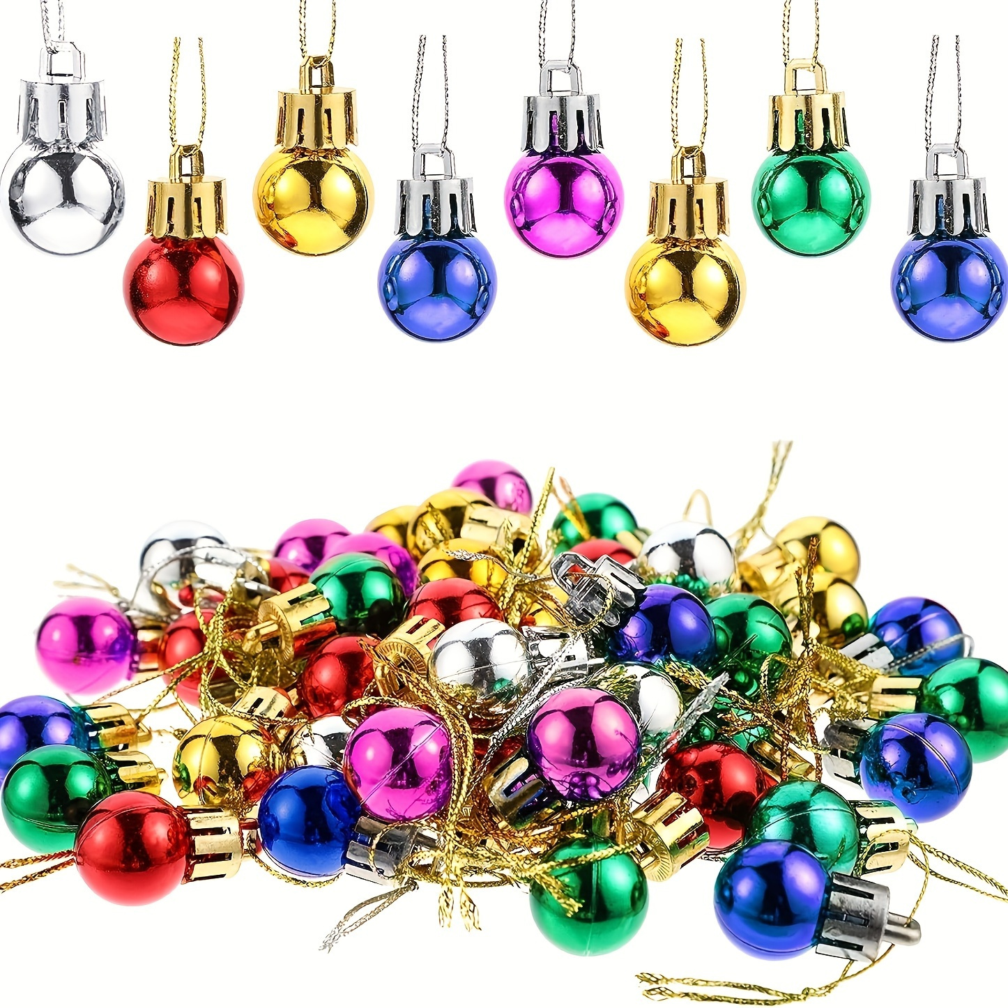 

12pcs Christmas Ornaments Set - Plastic Hanging Christmas , -colored Decorations For Christmas, New , Universal