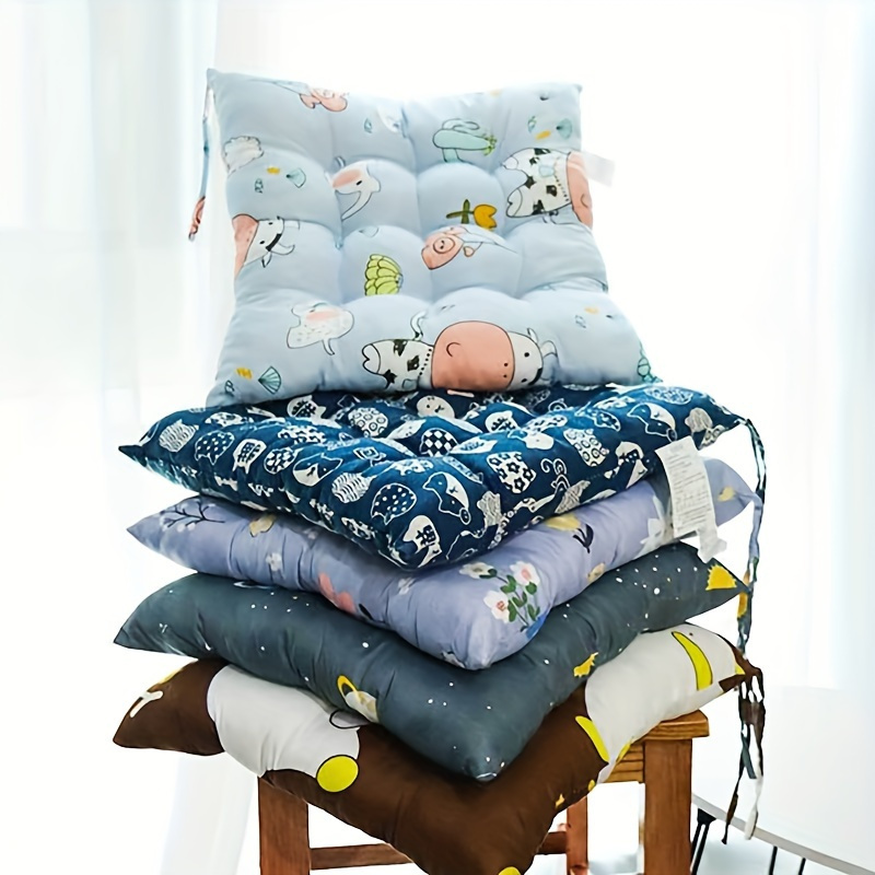 

Comfortable Polyester Chair Cushion - Hand Washable, Ideal For Office And Home Use, Grey/blue, 1pc