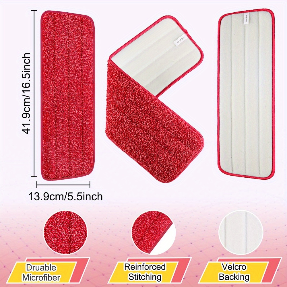 

Set Of 6 Mop Pad Replacement, Reusable, Mop Wet And Dry Pad, Cleaning Pad Refills, Any 16.5 In