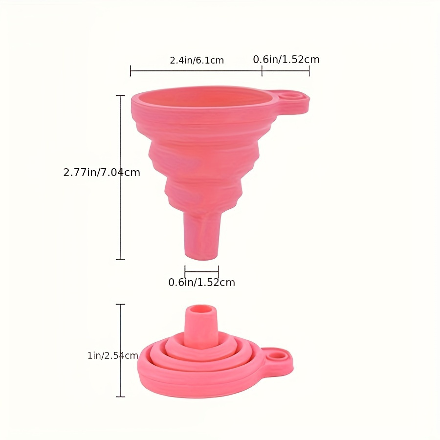 1pc FlexiFunnel Collapsible Silicone Funnel - Flexible & Space-Saving Design for Kitchen & Restaurant Use - Ideal for Pouring Liquids, Jams, Beans - Random Color