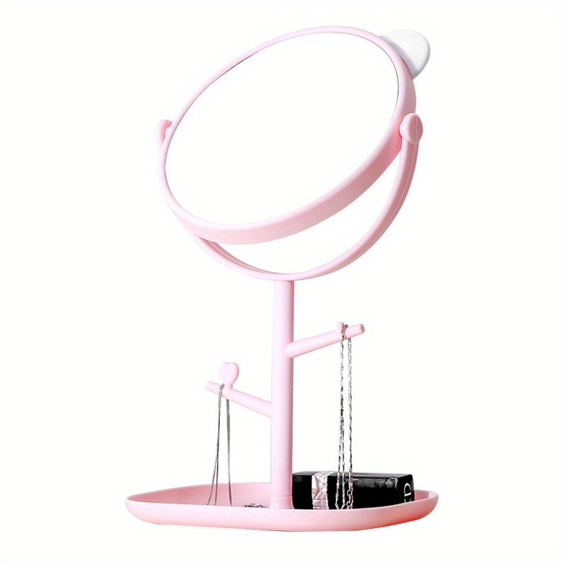 TEMU Cartoon-style Round Makeup Mirror - & Portable For , For Home Decor