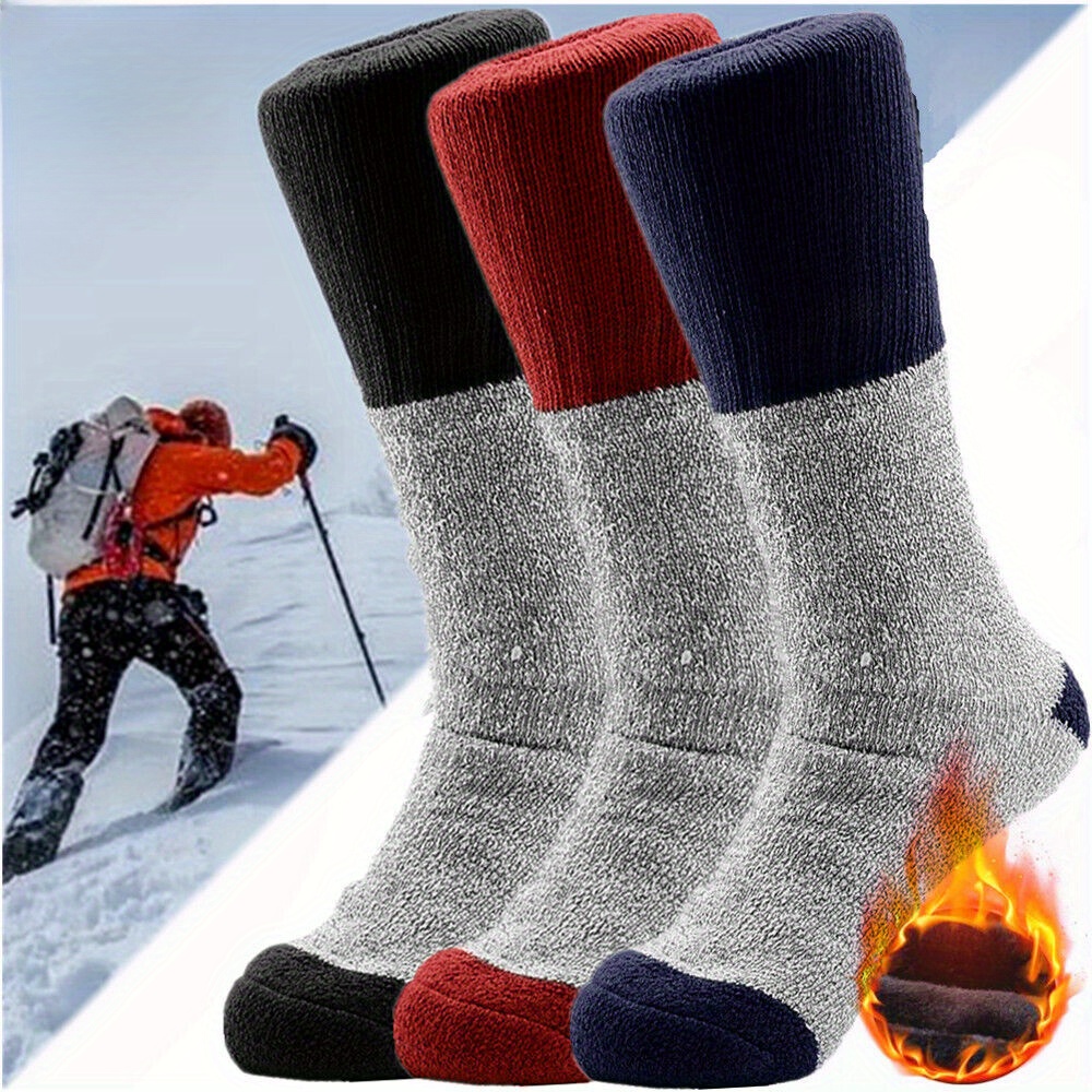 

3 Pairs Random Colors Mens Winter Extra Warm Heavy Duty Boots Socks Size 10-15