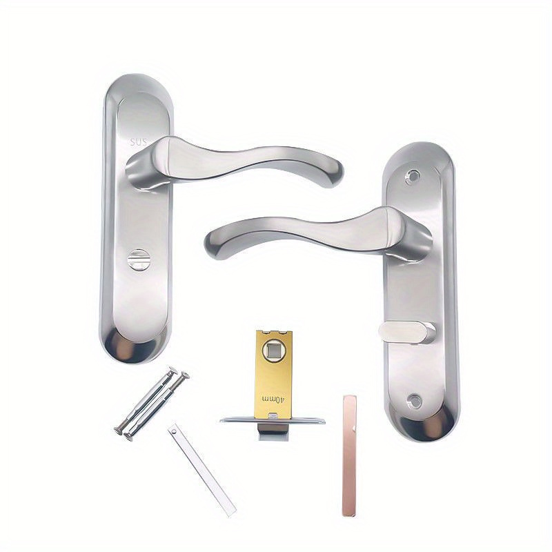 

1pc Universal Stainless Steel Bathroom Door Lock, Hand Metal For Toilet Door, No Key Thickened Hygienic Locking System