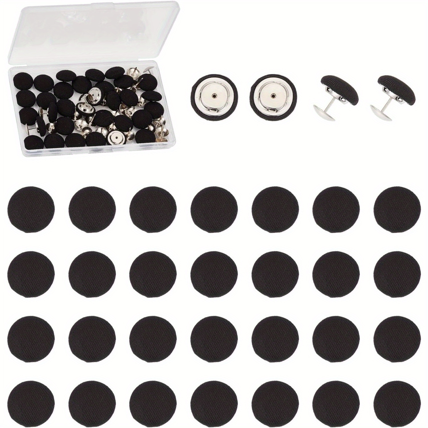 32 sets baseball cap button 17mm 67 inch black top Temu United