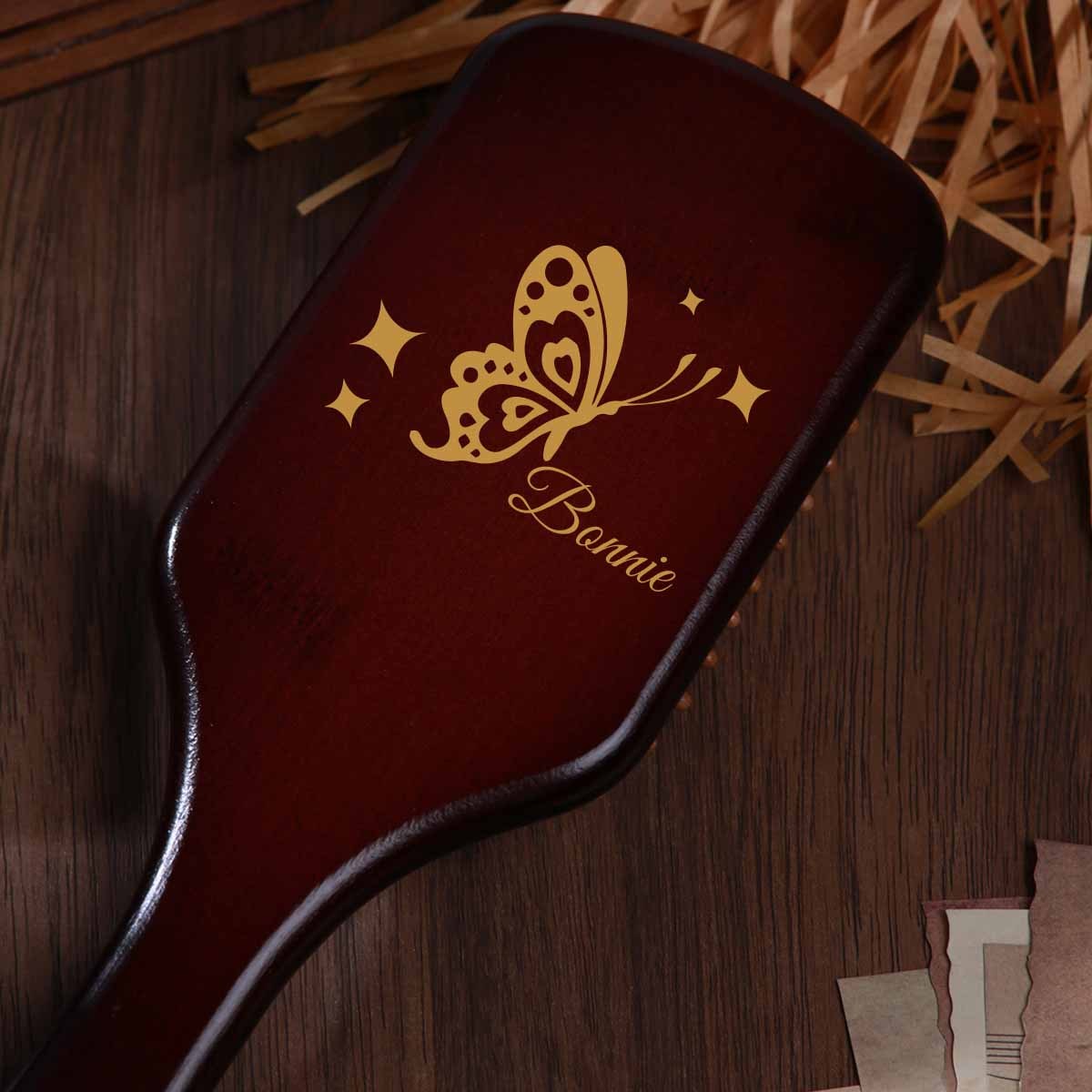 

Customized Hairbrush, 1pc Personalized Wooden Laser Engraved Paddle Brush, Bridal Party Gift, Birthday Christmas Present For Women, Normal Hair Type