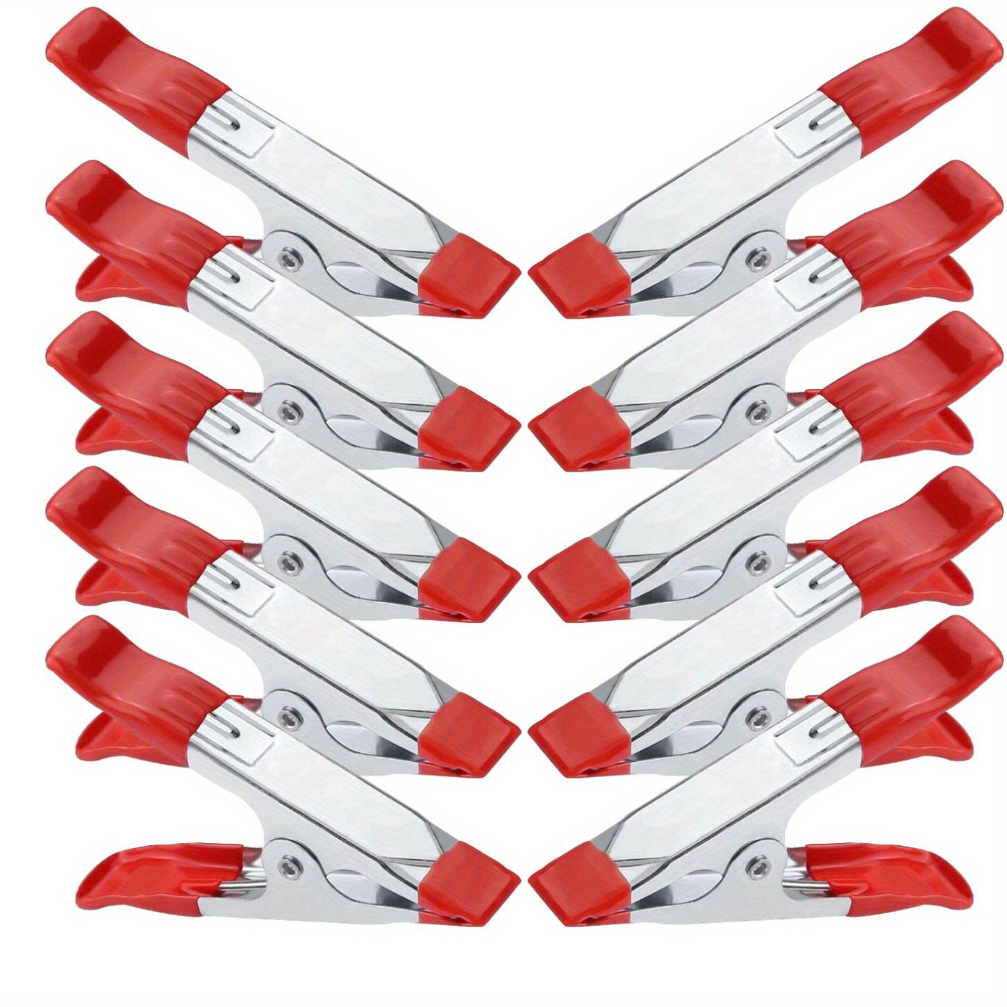 

Heavy-duty 4in Metal Spring Clamps With Red Rubber Grip - Set Of 6/10, Ideal For Woodworking, Camping & Tarpaulin Projects