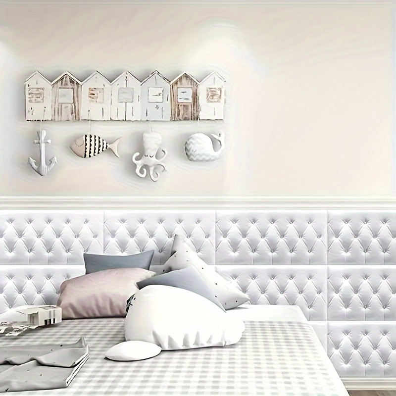 

5- 3d Foam Wall Stickers, Self-adhesive Soft Bumper, Cuttable, Bedroom Headboard Wall Decor, Plastic Material