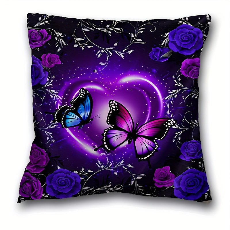 TEMU [local Warehouse]1pc Bohemian Flower Pattern Throw Pillow Cover - Polyester Fabric, Zipper Closure Pillow Cover - Vibrant Room Decor For Living Room, Sofa, Bedroom - No Pillow Insert