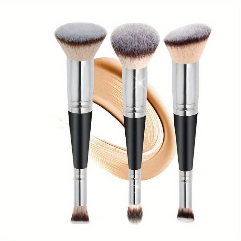 

Versatile Dual-ended Foundation & Concealer Brush - Soft Synthetic , Wooden Handle, Fragrance-free For Types