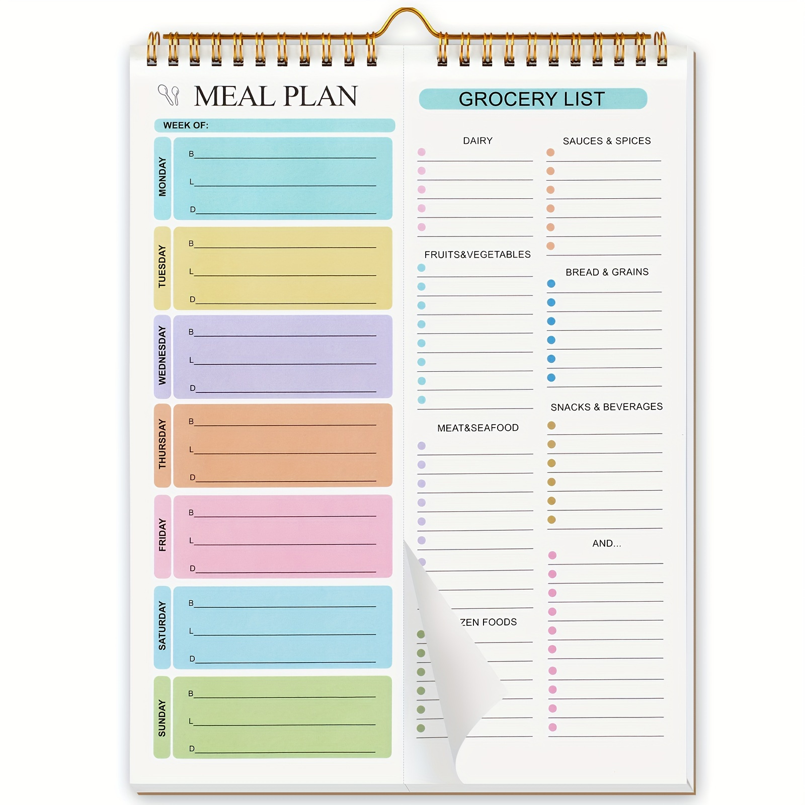 

Weekly Pad Grocery - 50 Sheets, Adults Planning Double , Perforated , / Mountable