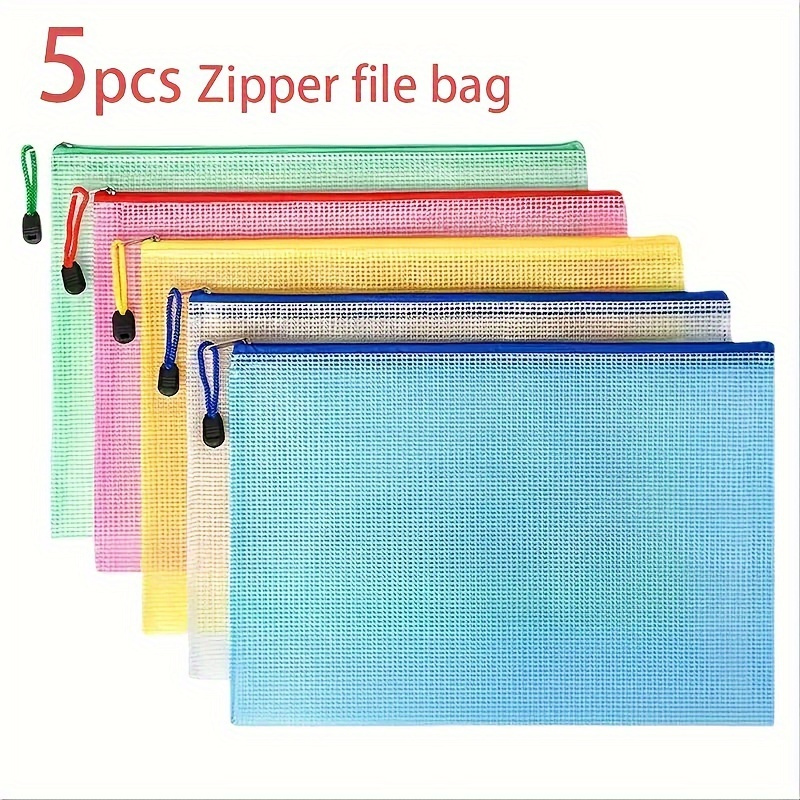 

5- - Document And Organizers, Washable Plastic Storage Pouches