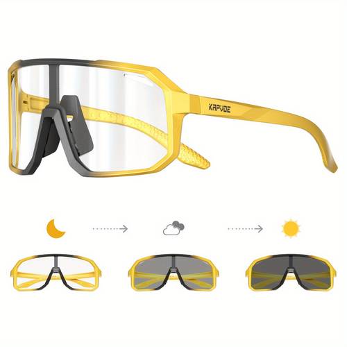 photochromic cycling glasses for men women uv protection lightweight silicone frame fit with case bag ideal for mountain biking running fishing travel camping mountain bike accessories