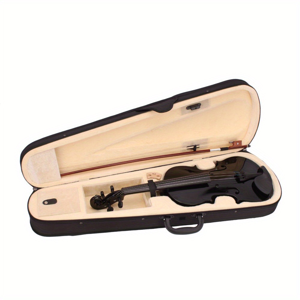 GV100 Premium Vollholz-Violine 4/4-Schwarz-Inkl. Koffer-Bogen-Zubehör