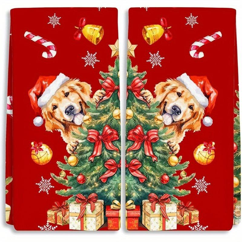 

2pcs - Polyester Christmas Towels - & , For Decor, , 18x26
