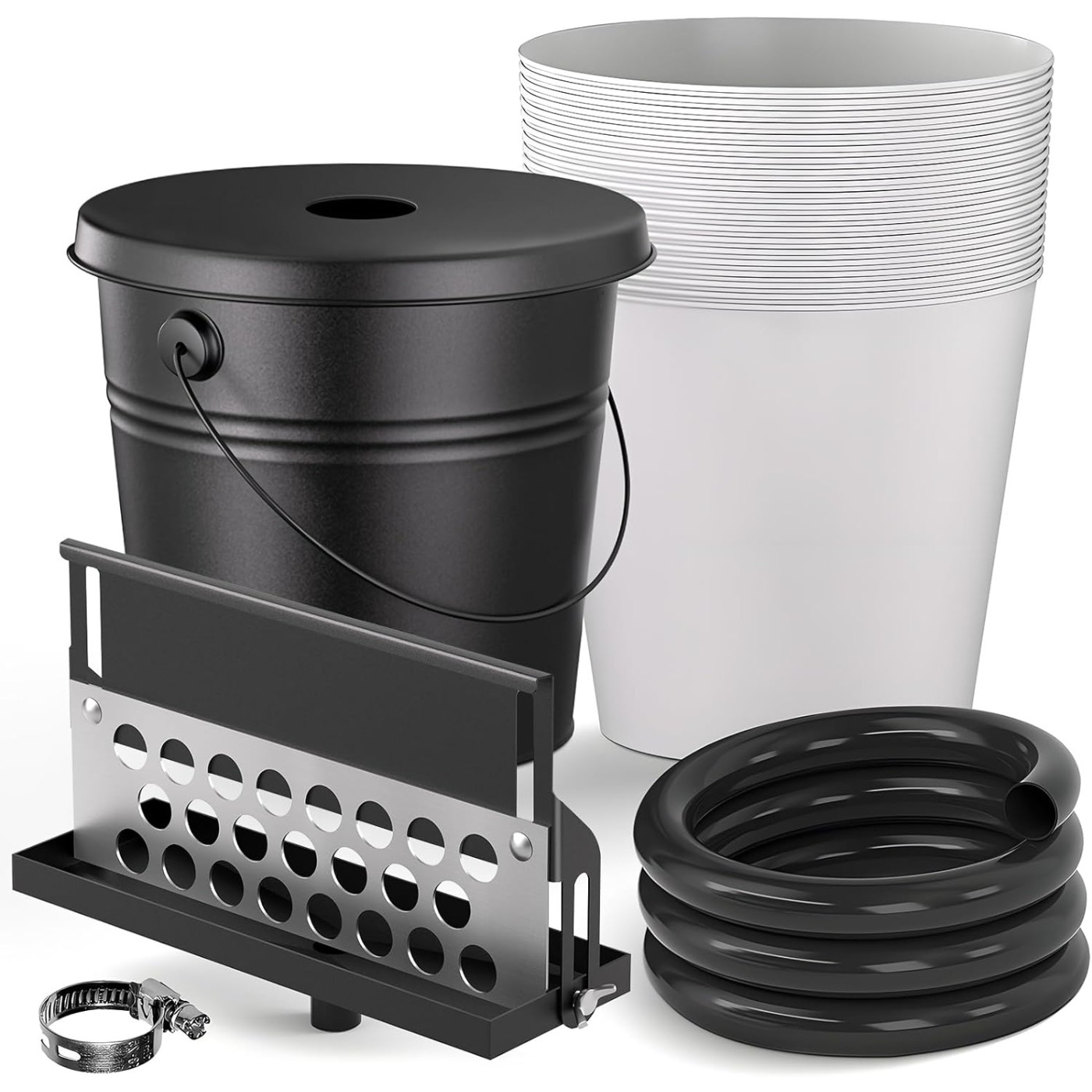 

Leemone Rear Grease Drainage System For Blackstone , Enclosed Funnel And , Grease Bucket W/ Lid, 12-pack Foil Bucket Liners, Blackstone Griddle Accessories