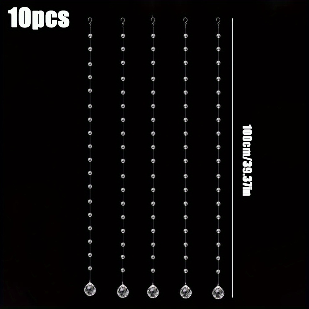 10pcs Elegant Crystal Bead Garland, 39.37" Long - Glass Decor For Wedding Arches, Chandeliers, Christmas Trees & Doorways, Wedding Decorations