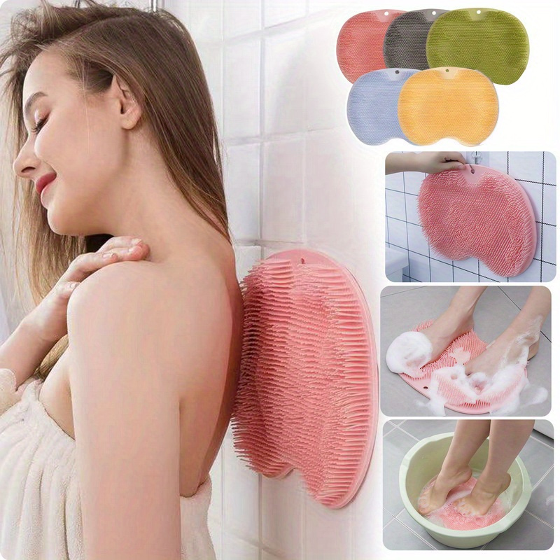 

Brush With Suckers Bathroom Body Massage Pad Back Massage Mat Scrubber Back Bath Brush Anti-slip Clean Dead Skin