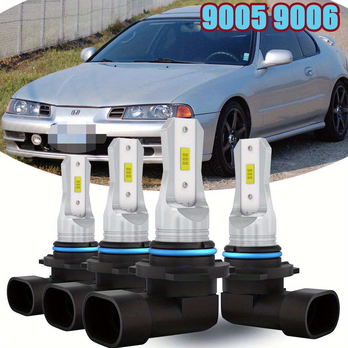 

4x 9005/hb3 9006/hb4 Honda For 2005 2006 2007 2008 2009 2010 Led Headlight Kit Bulbs 500% Super 6000k 4000lm, And