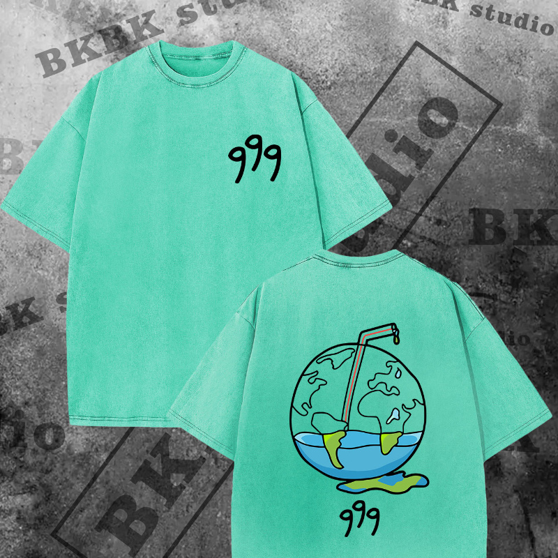 

999 Sleeved T- Rap Earth Printed And Women' Rap Tee