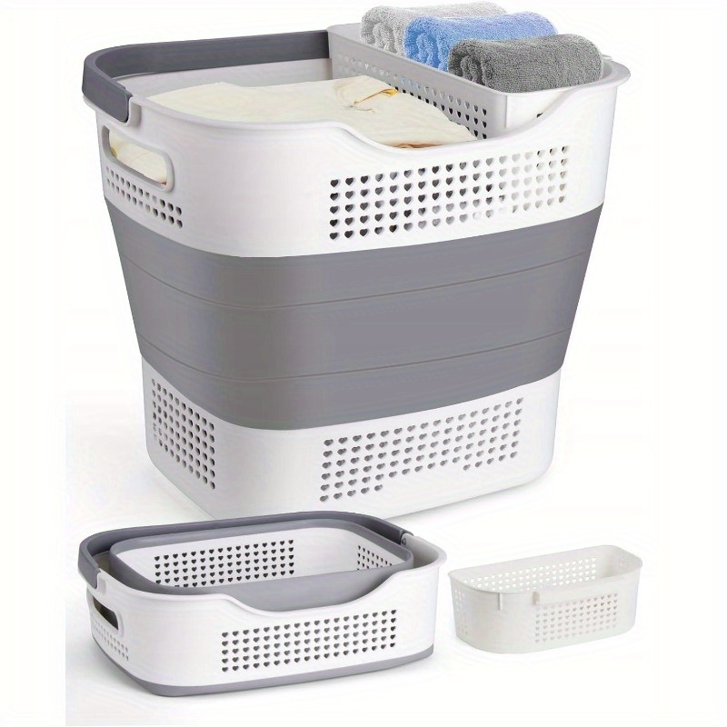 

Space-saving 35l Foldable Laundry Basket With Large Opening - Plastic, No Required, Laundry Baskets