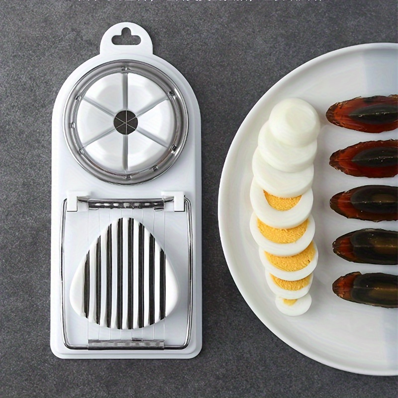 cortador e fatiador de ovos 2-  - utensílio de cozinha multifuncional para ovos cozidos, perfeito para cozinhar,   e jantar 2