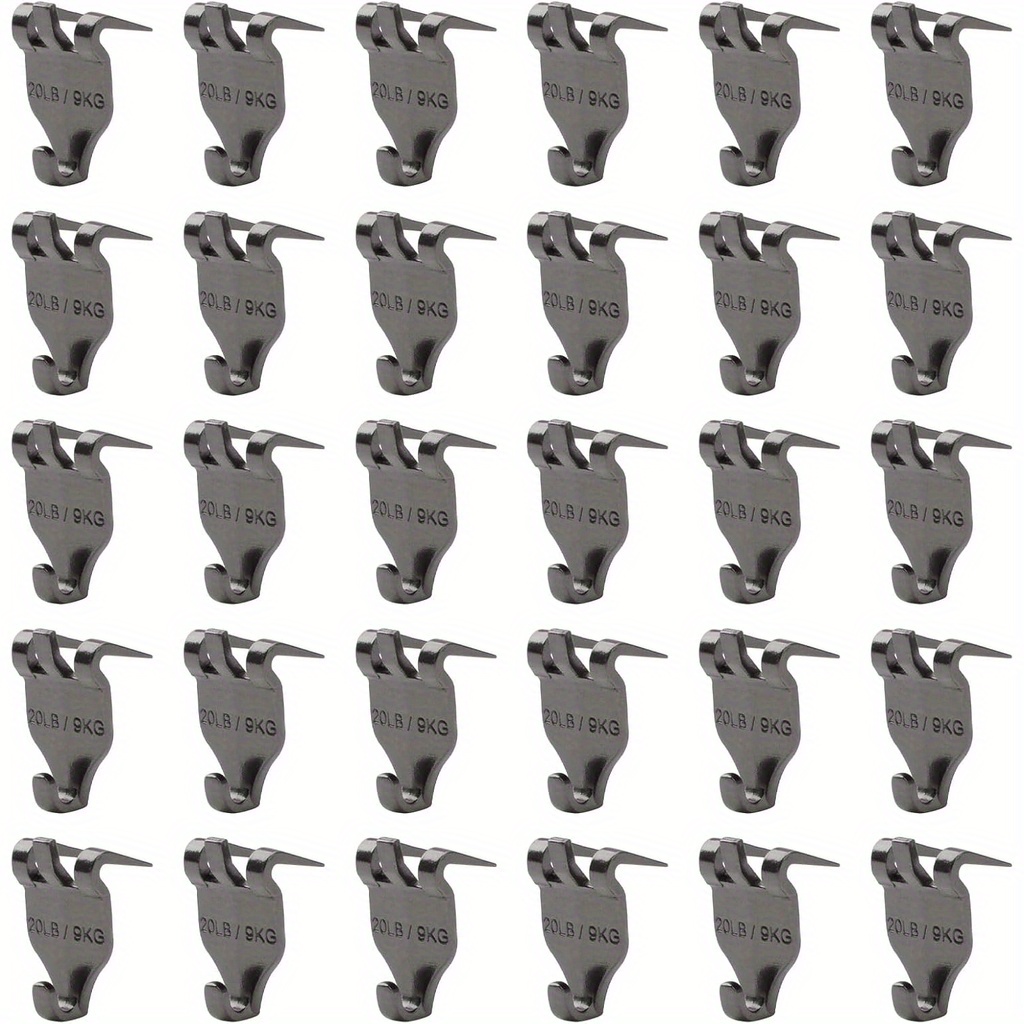 

30-pack Heavy-duty Metal Claw Drywall Hangers, Nail-free , Fashionable Wall-mounted Picture Hooks For Photo Frames, Small Mirrors, Artworks - Black