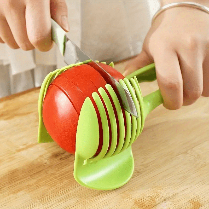 1pc multifunctional kitchen slicer manual lemon tomato egg rack circular fruit and vegetable slicer assistant convenient non electric kitchen   plastic   food contact safe