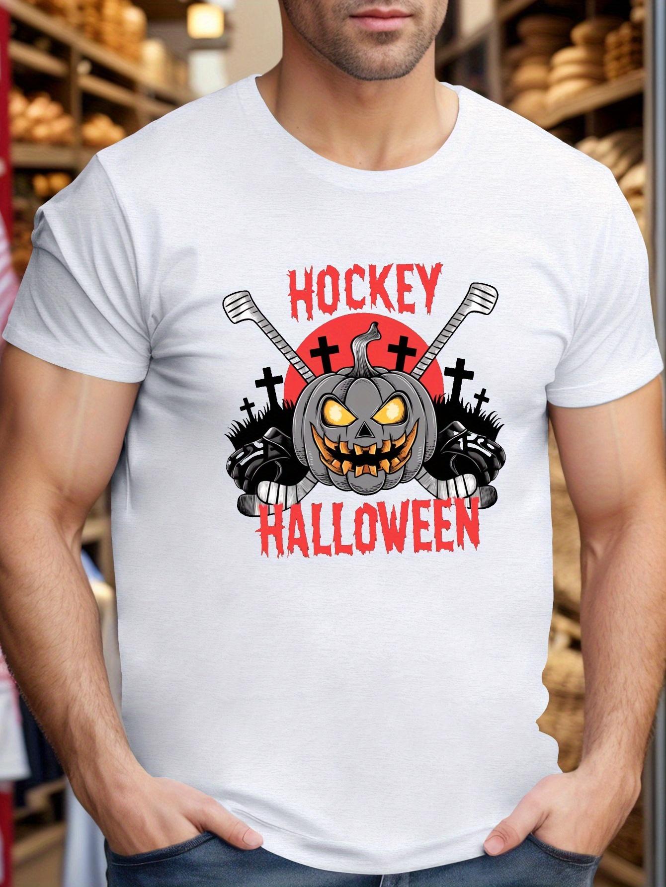 mens womens halloween skeleton ice hockey t shirt fun Temu Canada