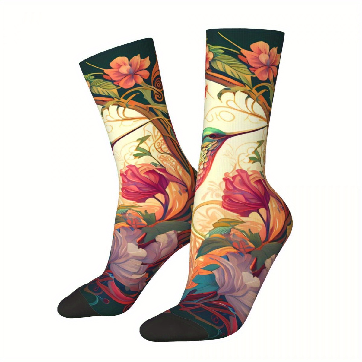 

Cute Hummingbird Sock Printed Man Polyester