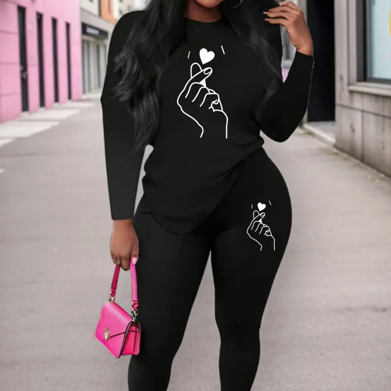 

Women's Activewear Set - Stretchy Polyester & , Long Sleeve Top And Pants,