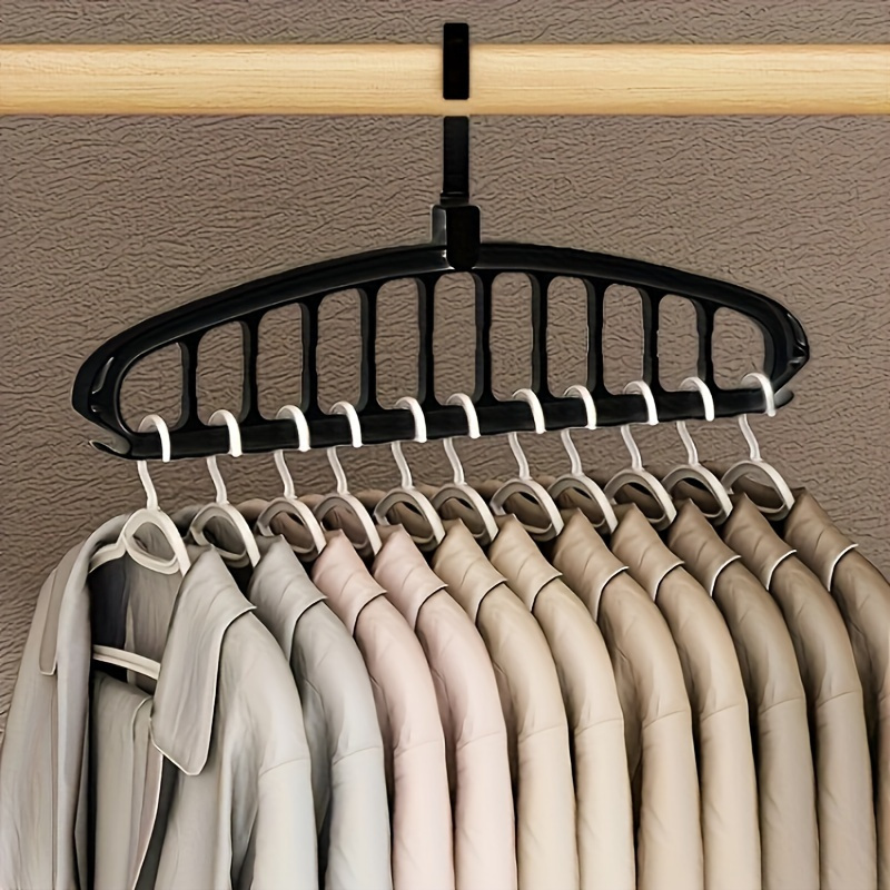 11 hole magic folding clothes hanger organizer non slip plastic multi functional portable wall hanging   with 3 2 cubic feet storage capacity lightweight 1pc details 2