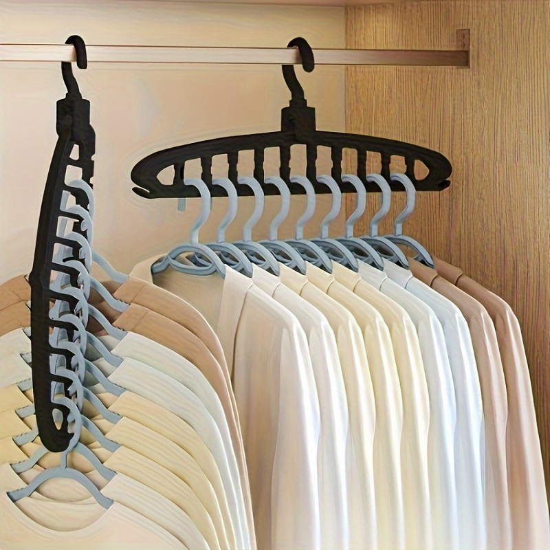 11 hole magic folding clothes hanger organizer non slip plastic multi functional portable wall hanging   with 3 2 cubic feet storage capacity lightweight 1pc details 3