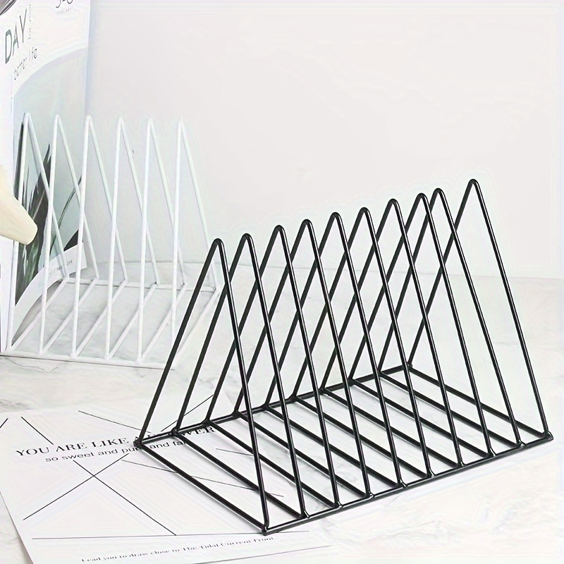 

1pc 9-section Iron Wire Desk Organizer - Metal Magazine & File Holder For Home Office, Book And Storage Solution