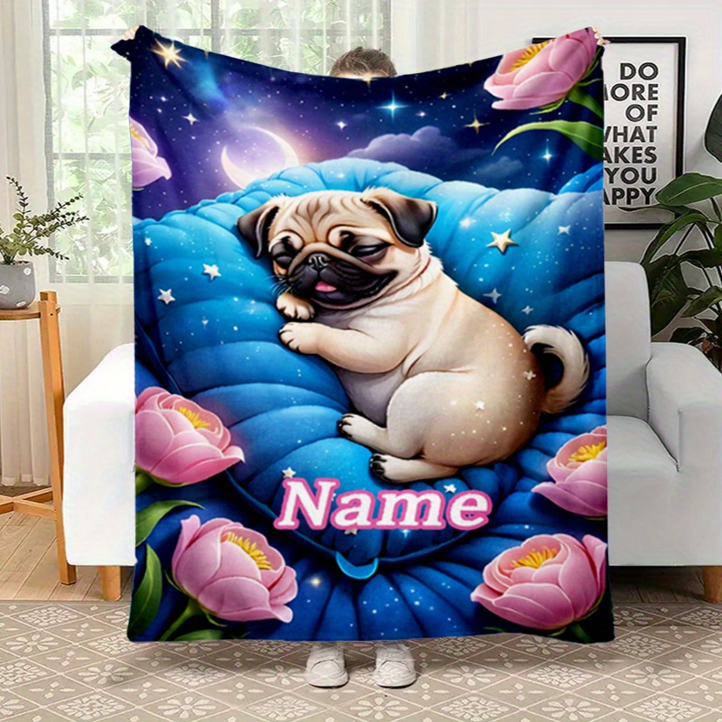 

1pc Customizable Blanket - Personalized 3d , Fleece, Knitted For Bed, Sofa, - , Polyester, For Christmas &