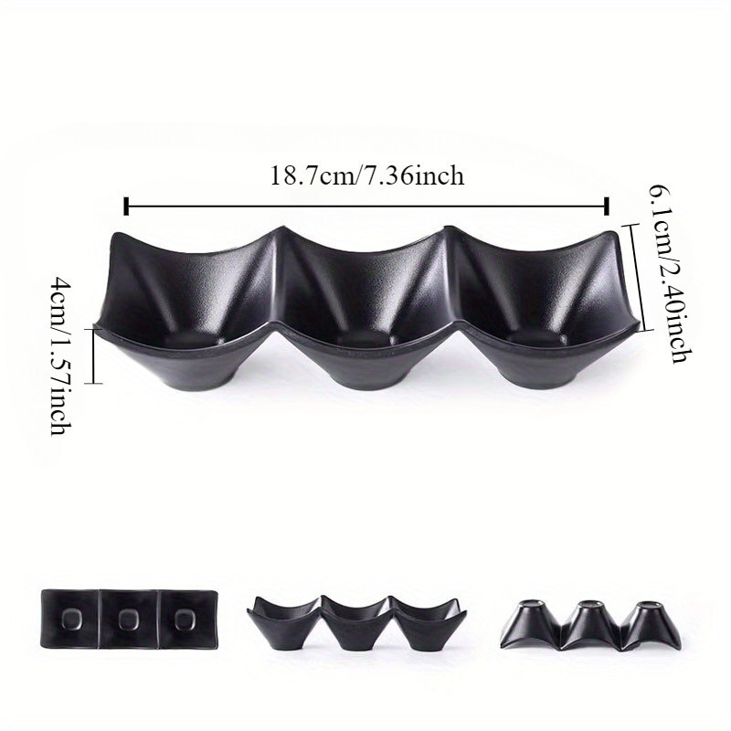 versatile 3 compartment   durable plastic condiment server for hot pot appetizers japanese flavors     use Product details 0