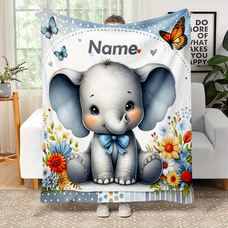 benutzerdefinierter name gedruckt 3d elefanten decke weiche Temu
