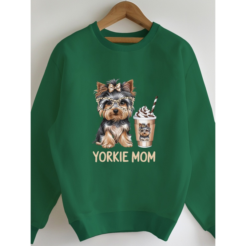 

Yorkie Mom Sweatshirt For Women - Polyester , Pattern, Round , Regular Fit, Fall/