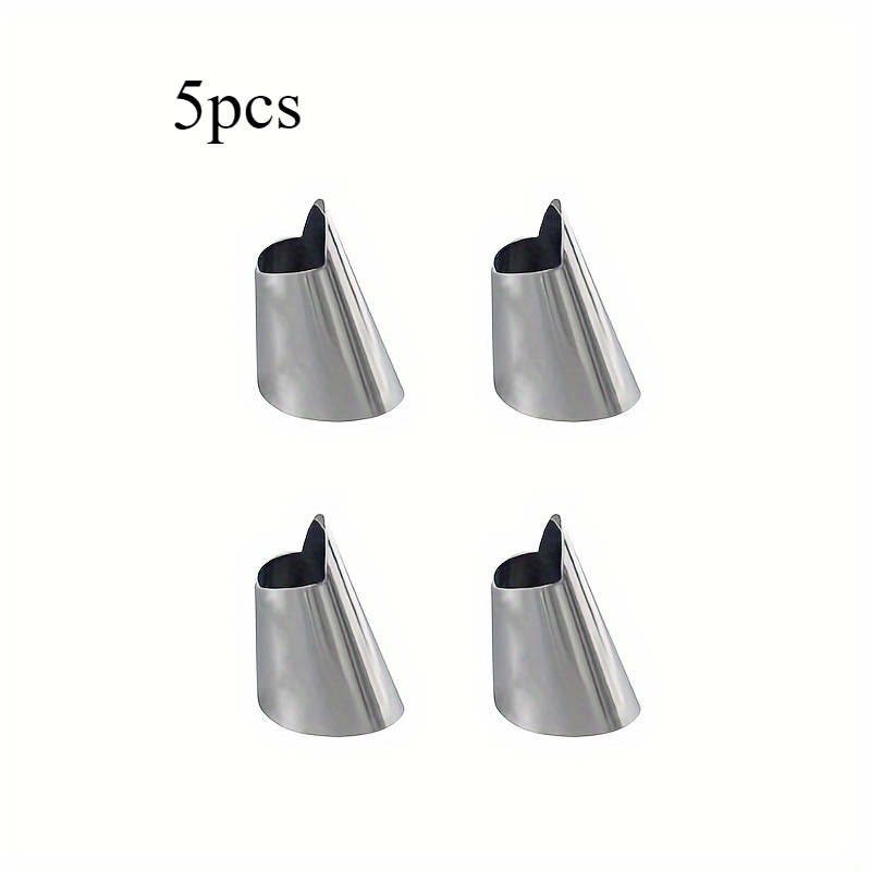 5 Stainless Steel Finger Cots, Metal Thumb Cots, For Safe Picking Of Vegetables, Ginger Peeling, Garlic Peeling And Edamame, Etc. Super Convenient Kitchen Tool Accessories