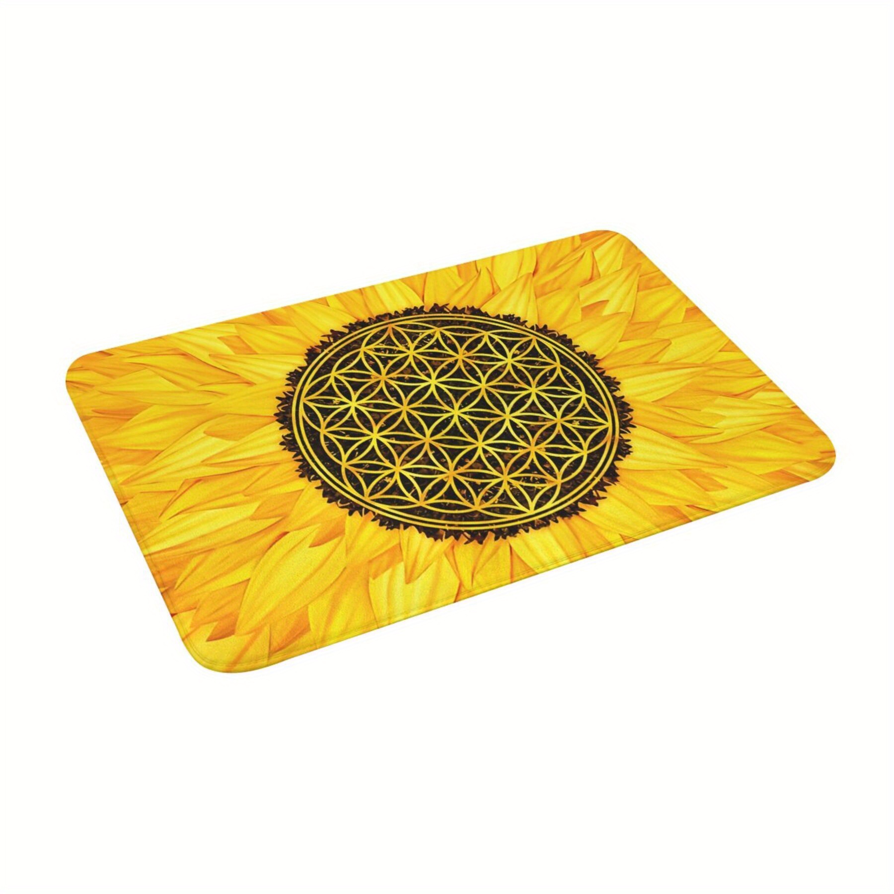 

1pc Sunflower Bathroom Mat Lotus Doormat Living Room Carpet Entrance Door Rug Home Decoration