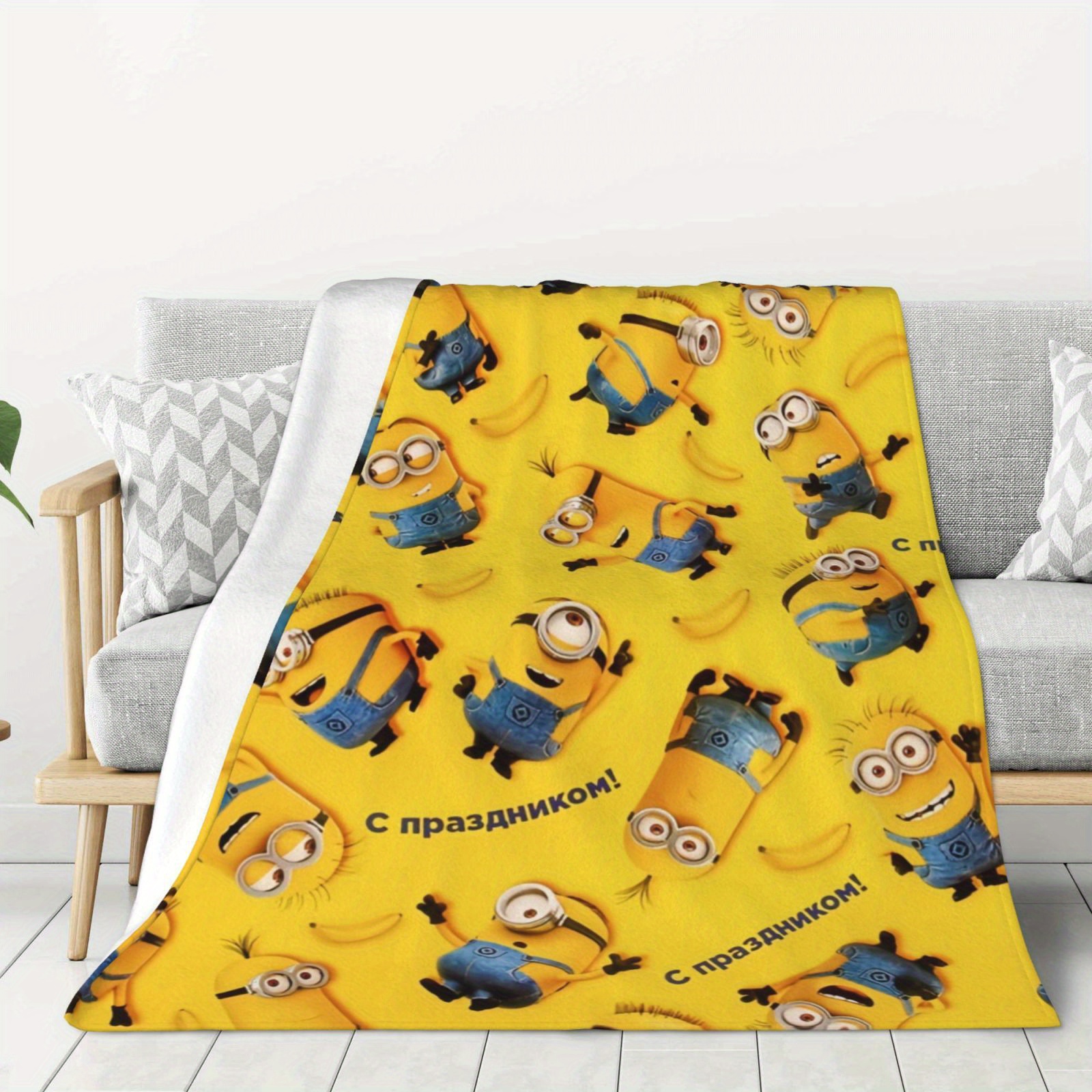 

Minions Fleece Blanket , Polyester Mix, All Sofa/bed/ Blanket, Pattern Nap – 1pcs