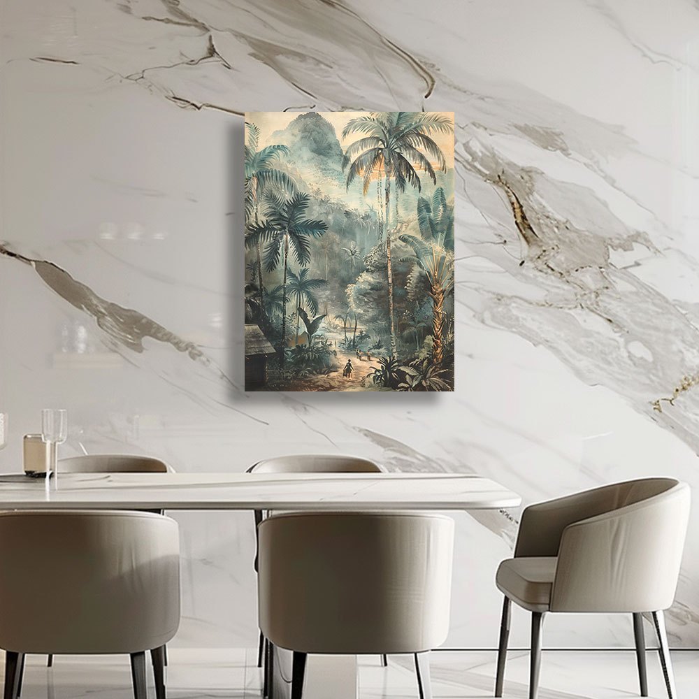 

Décoration de 1pc Affiche d'art tropical sur toile à de couleur, 12x16 pouces, Décoration murale moderne non encadrée pour , , le studio et - de paysage de jungle de style vintage