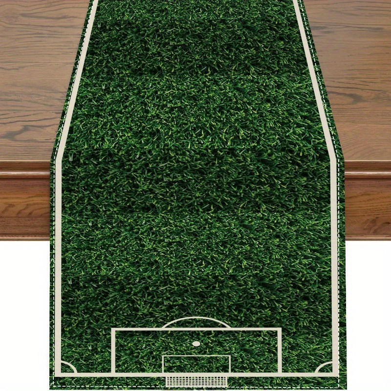 

Table Runner de terrain de football - 1 pièce, polyester fabriqué à , coupe générale pour les fêtes d'anniversaire et les réunions familiales, décoration de cuisine de ferme, décoration de table