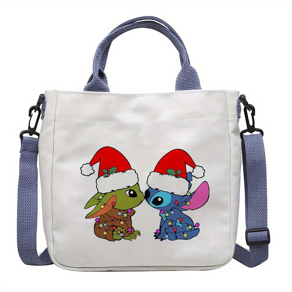 

Ume Yoda-themed Canvas Tote Bag - Magnetic Closure, Detachable Strap, Animal Print, Christmas & Thanksgiving