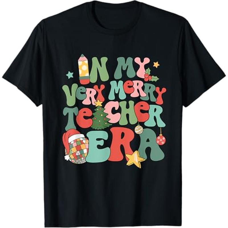 

Teacher Era Christmas T-, 100% , For Men Women Dad Mom , S-xxxl,