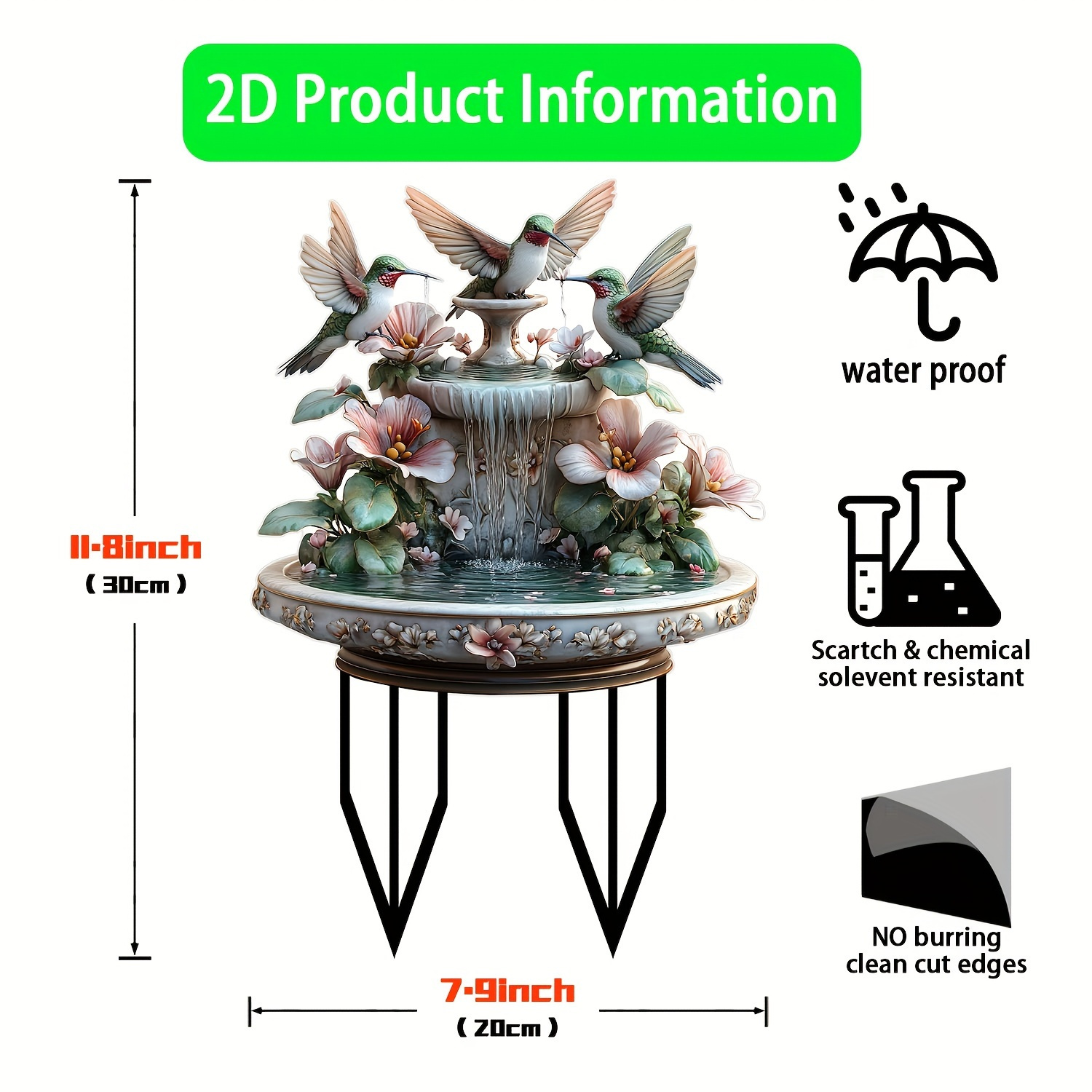 TEMU 1pc, Acrylic Insert , Lawn Decoration, Birthday For , Suitable For Bonsai Decoration,