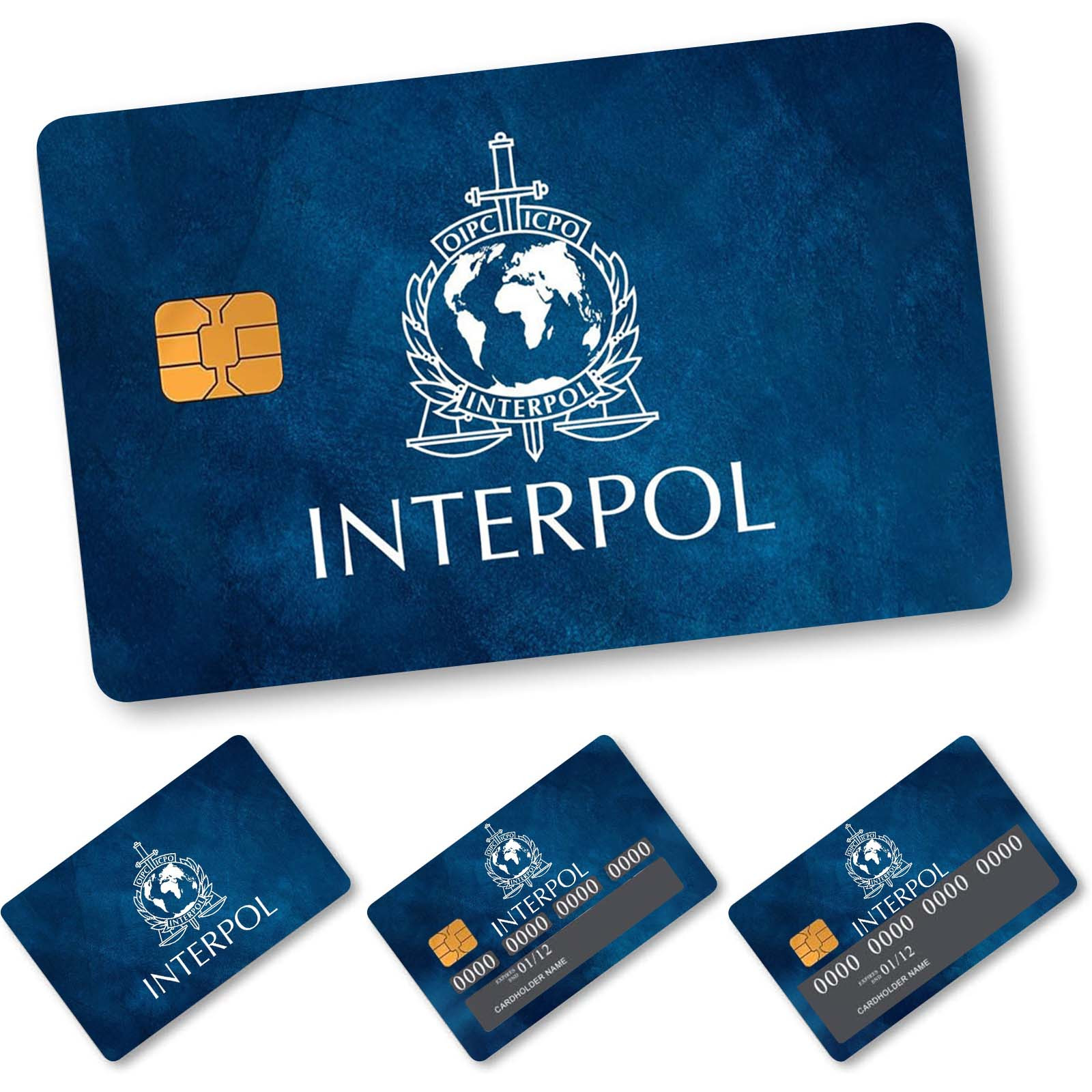 

Interpol- Pvc , Set Of 4, , Non-braided, Removable - Decal For , Debit, And Cards