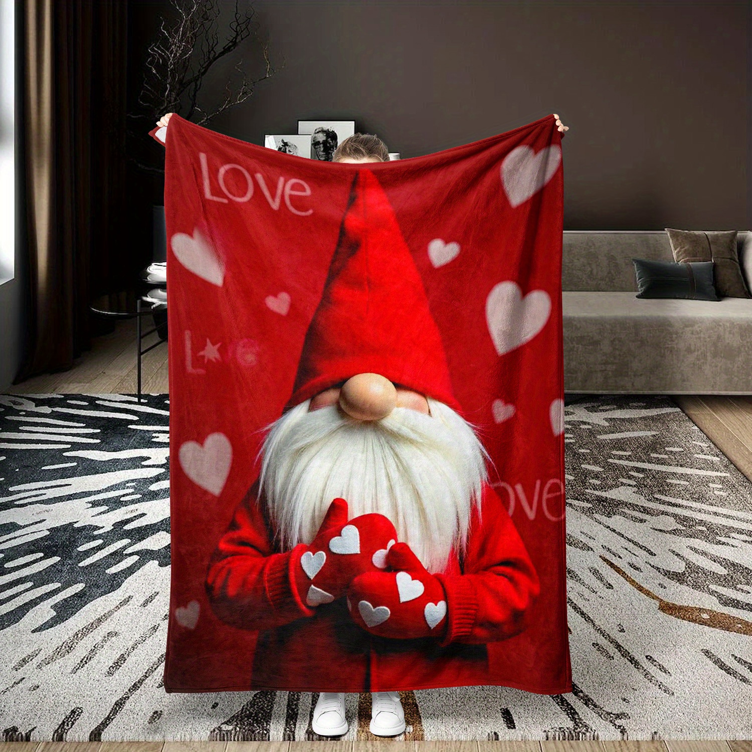 

Red & Flannel Blanket - For , Bed, , And Use - Blanket